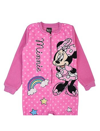 Disney - Combinaison bébé fille rose zippée à pois motif personnage