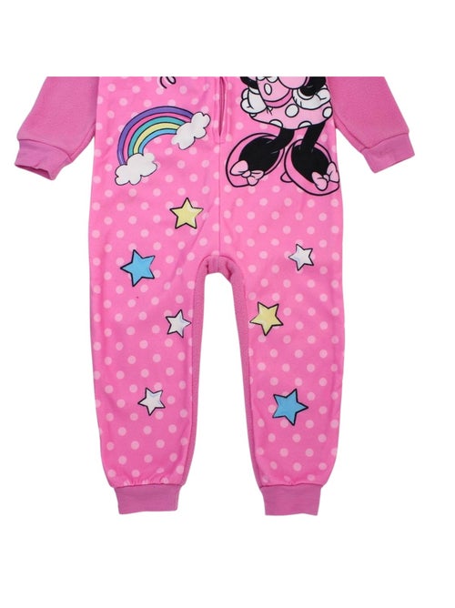 Disney - Combinaison bébé fille rose zippée à pois motif personnage - Kiabi