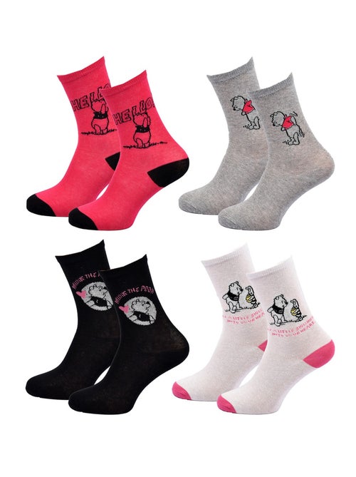 Disney - Dames sokken Winnie de Pooh Set van 4 Paar - Kiabi Disney - Dames sokken Winnie de Pooh Set van 4 Paar - Kiabi