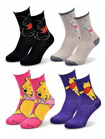 Disney - dames sokken winnie de pooh set van 4 paar