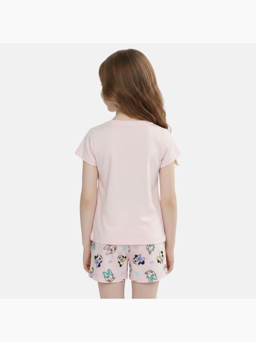 Disney - Ensemble enfant t-shirt rose et short motif personnage - Kiabi
