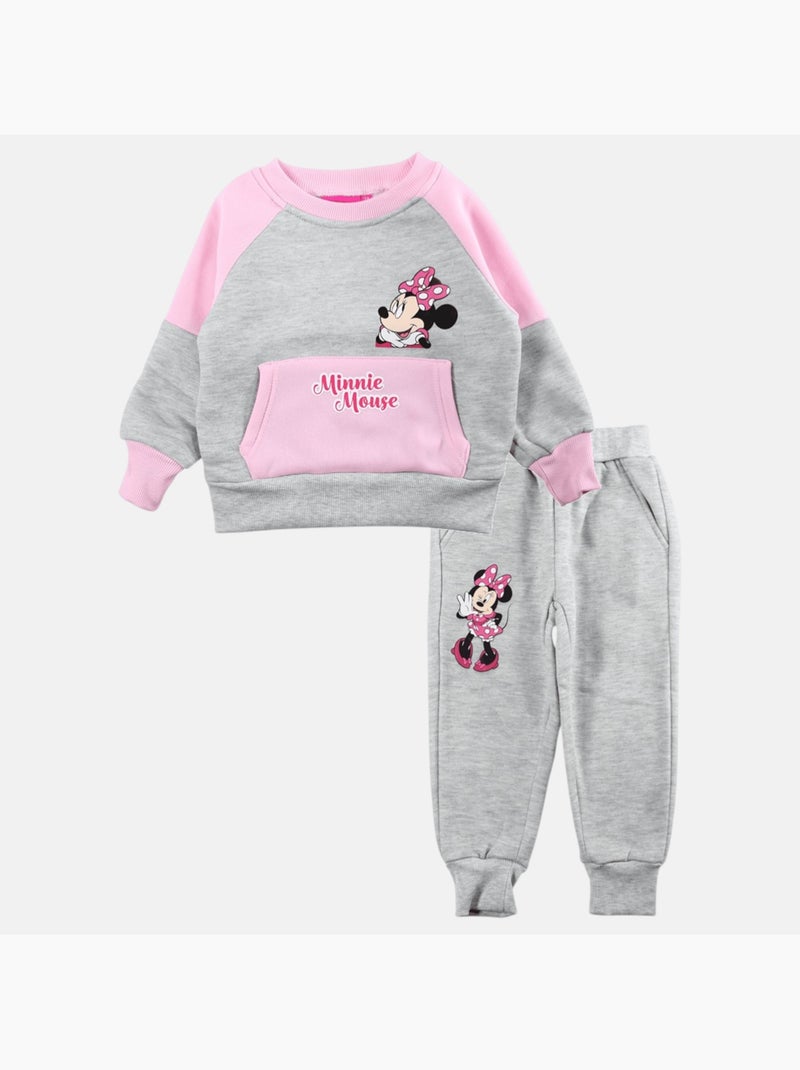 Disney - Ensemble jogging fille sweat et pantalon imprim? Gris - Kiabi