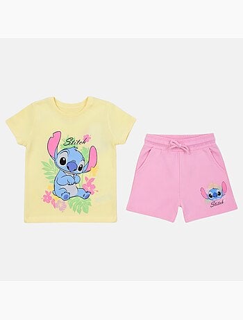 Disney - Ensemble T-shirt et short assorti avec personnage fille