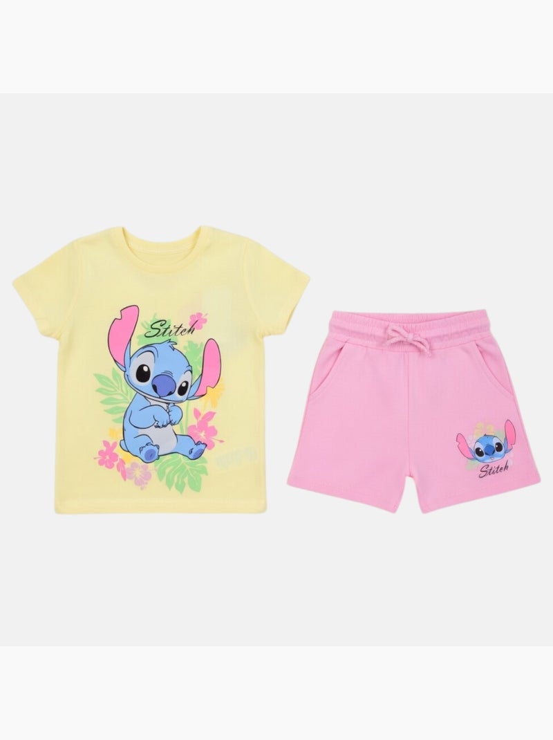 Disney - Ensemble T-shirt et short assorti avec personnage fille Jaune - Kiabi