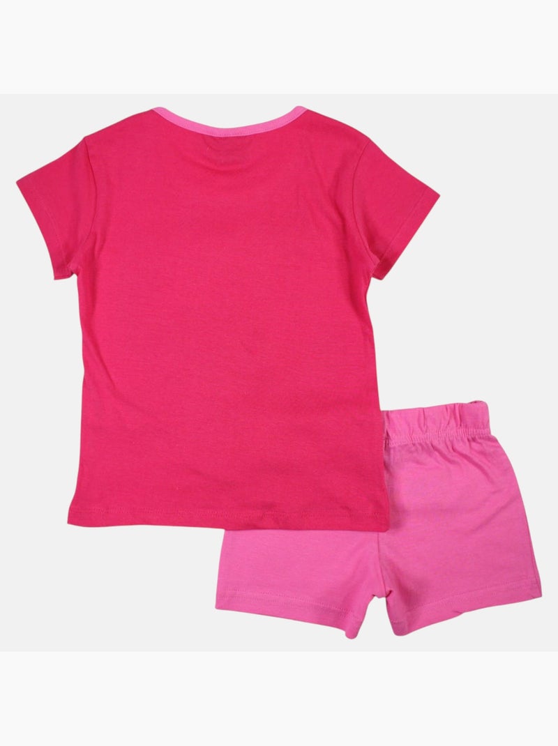 Disney - Ensemble t-shirt et short enfant à motif Rose fushia - Kiabi