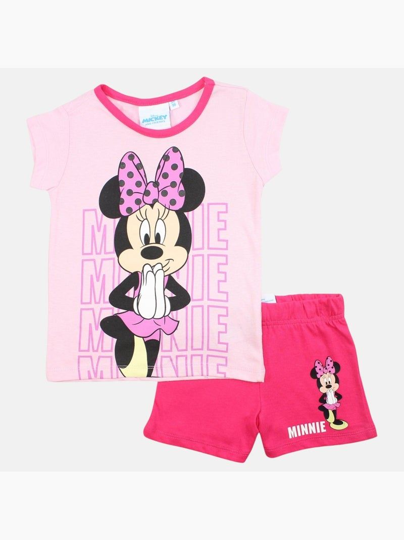 Disney - Ensemble t-shirt et short enfant imprimé Rose - Kiabi