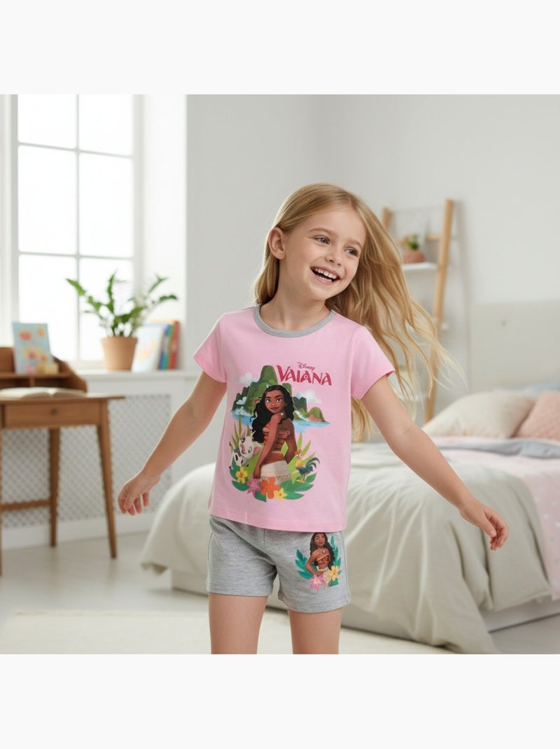 Disney - Ensemble t-shirt manches courtes et short enfant ? imprim? Rose - Kiabi