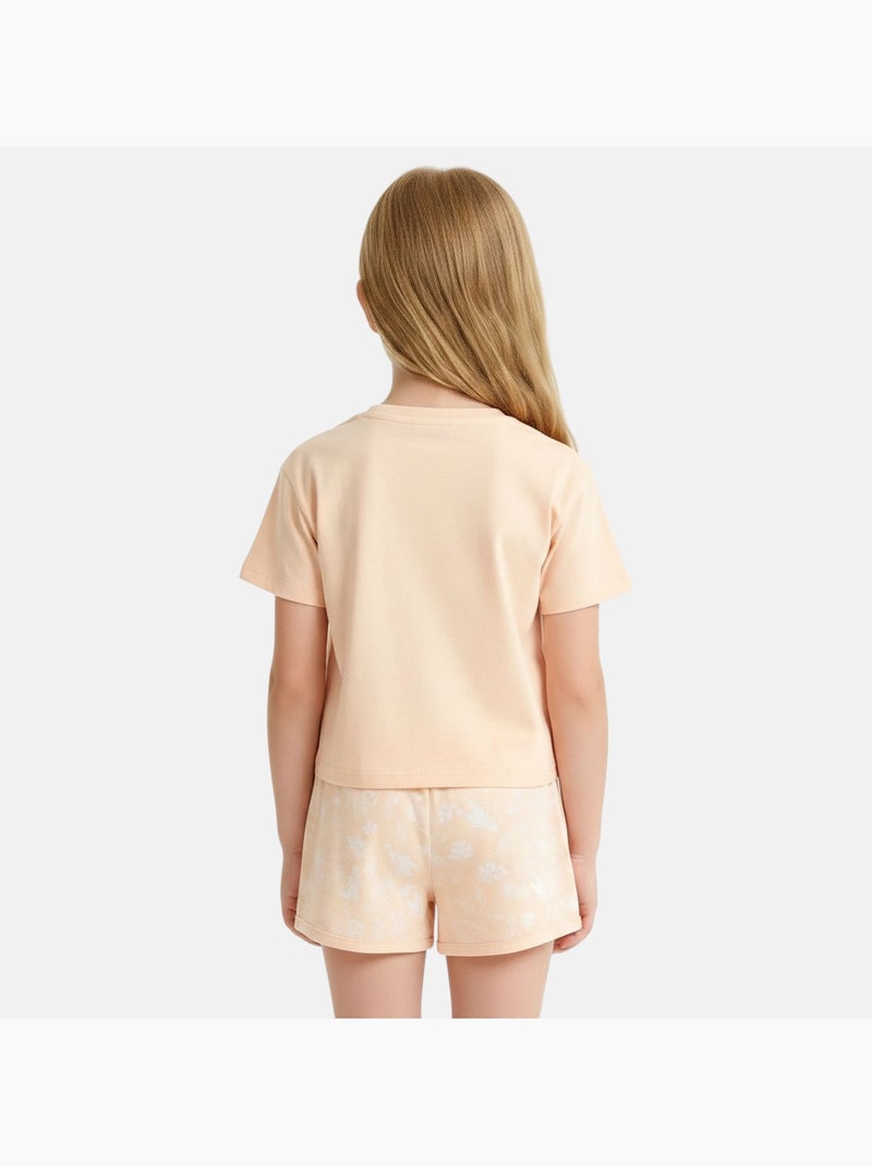 Disney - ensemble t-shirt manches courtes et short imprimés Orange - Kiabi