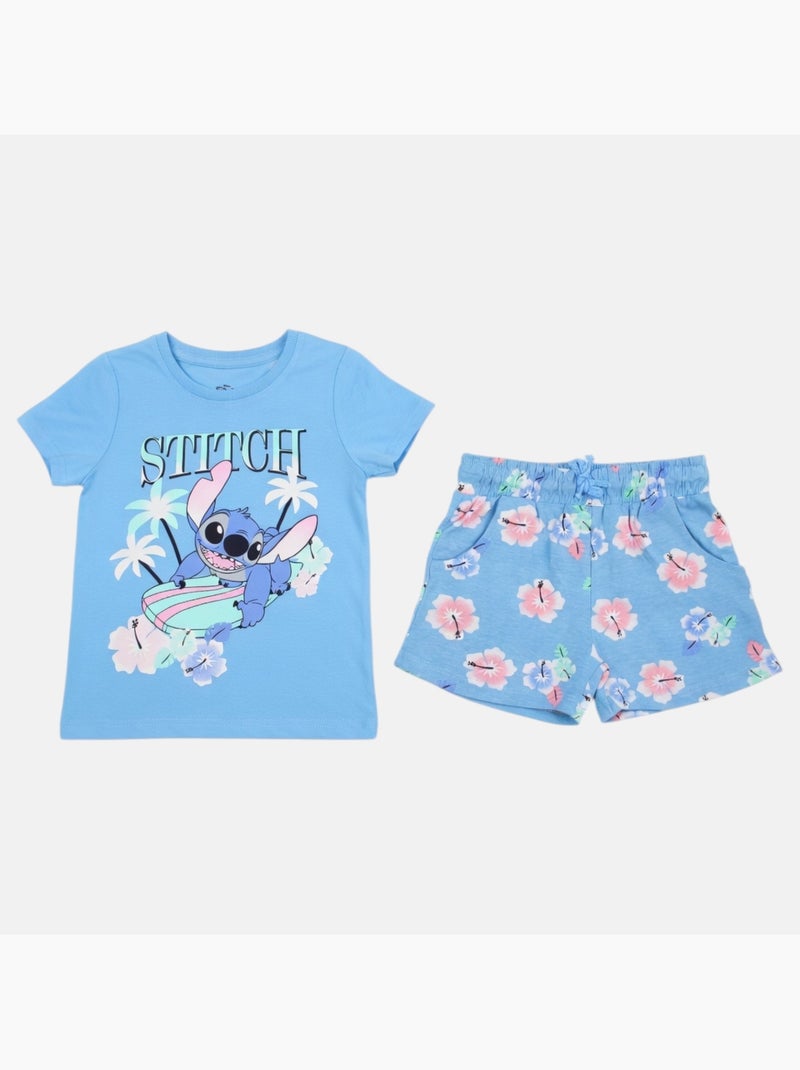 Disney - Ensemble T-shirt personnage et short à motif Bleu - Kiabi