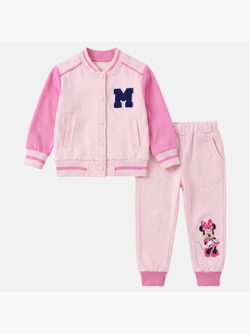 Disney - ensemble veste teddy boutonnée et pantalon de jogging Rose clair - Kiabi