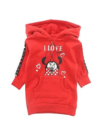 Disney - Fleece hoodie jurk meisje met kangoeroezak