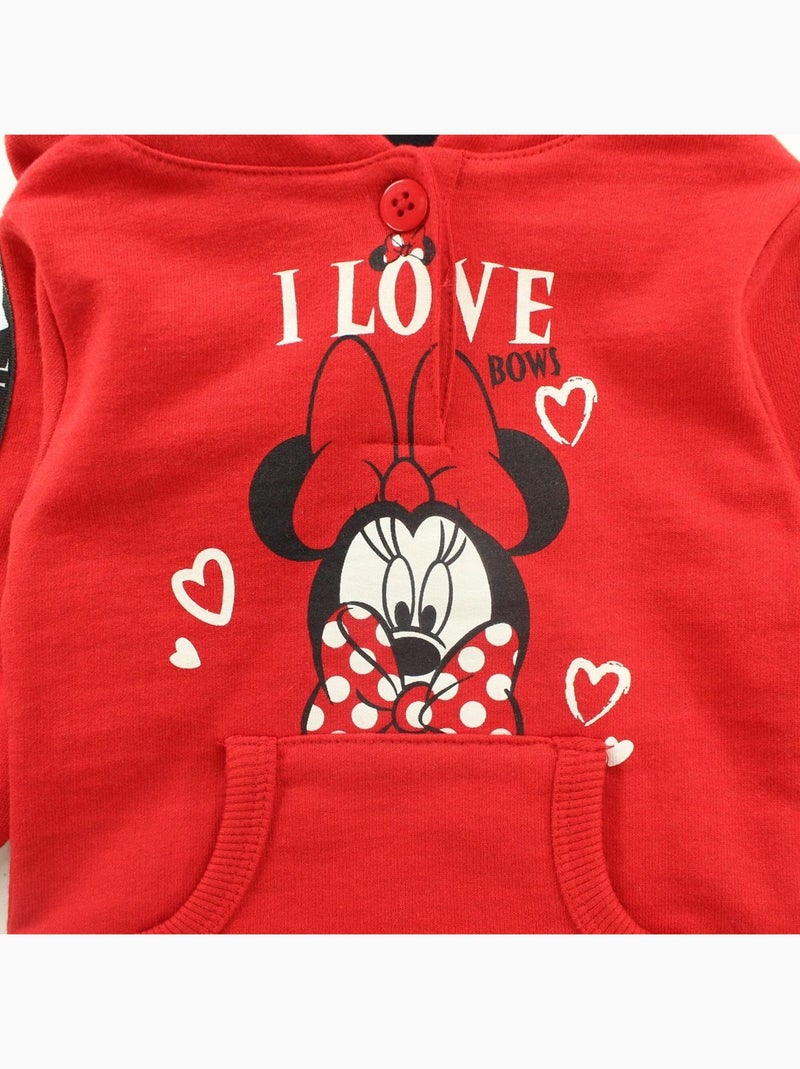 Disney - Fleece hoodie jurk meisje met kangoeroezak Rood - Kiabi