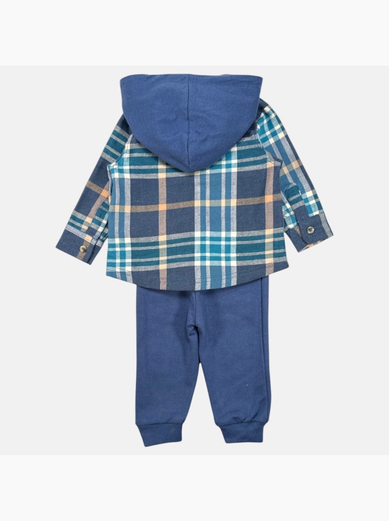 Disney - Geruit overhemd en broek baby jongen Marineblauw - Kiabi