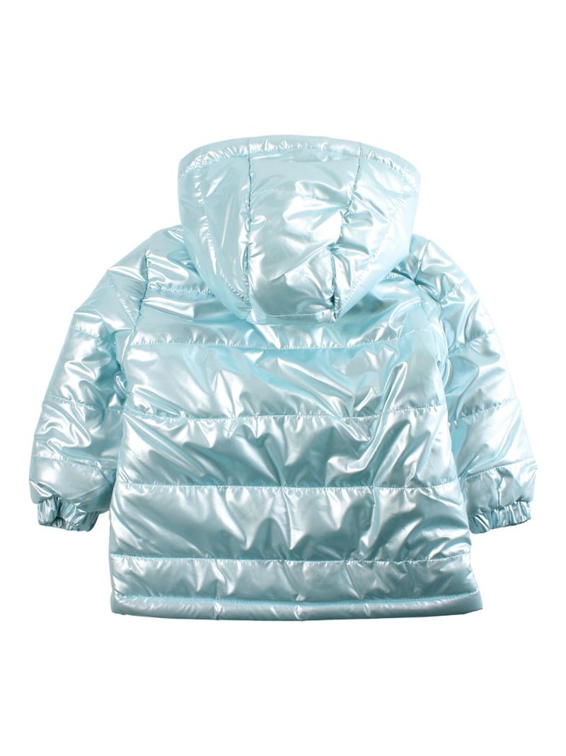 Disney - Glanzende kinder pufferjas met animatieprint Blauw - Kiabi