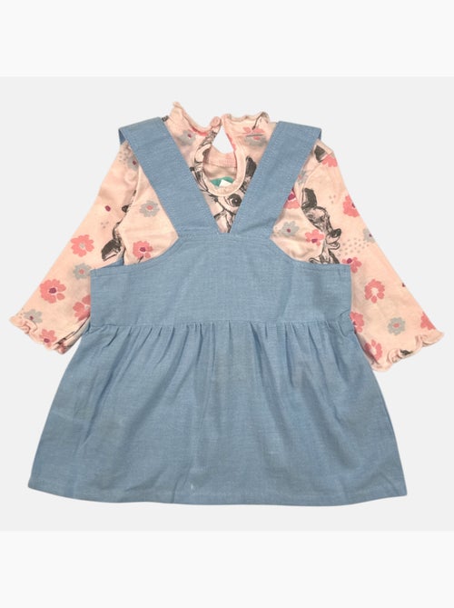 Disney - Jeans salopette jurk met lange mouwen t-shirt - Kiabi