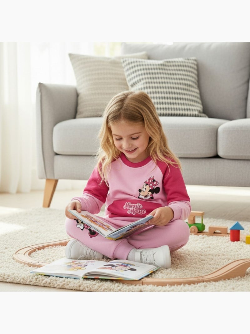 Disney - Joggingpak set meisje sweater en broek bedrukt Roze - Kiabi