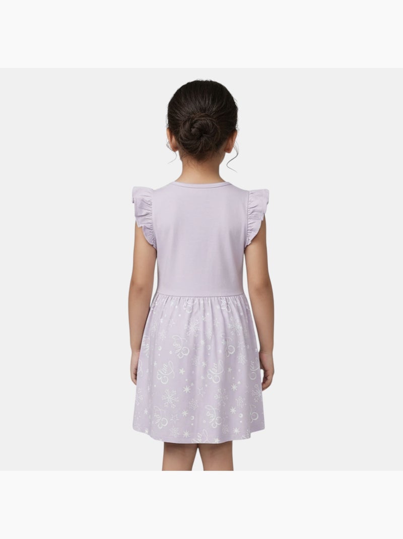 Disney - Jurk meisje met personage en patronen Mauve - Kiabi