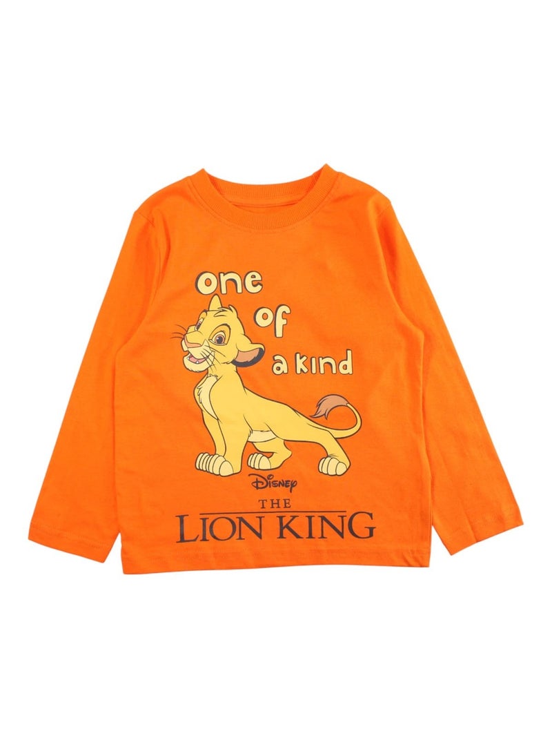 Disney - Katoenen pyjama set (top en broek) Oranje - Kiabi