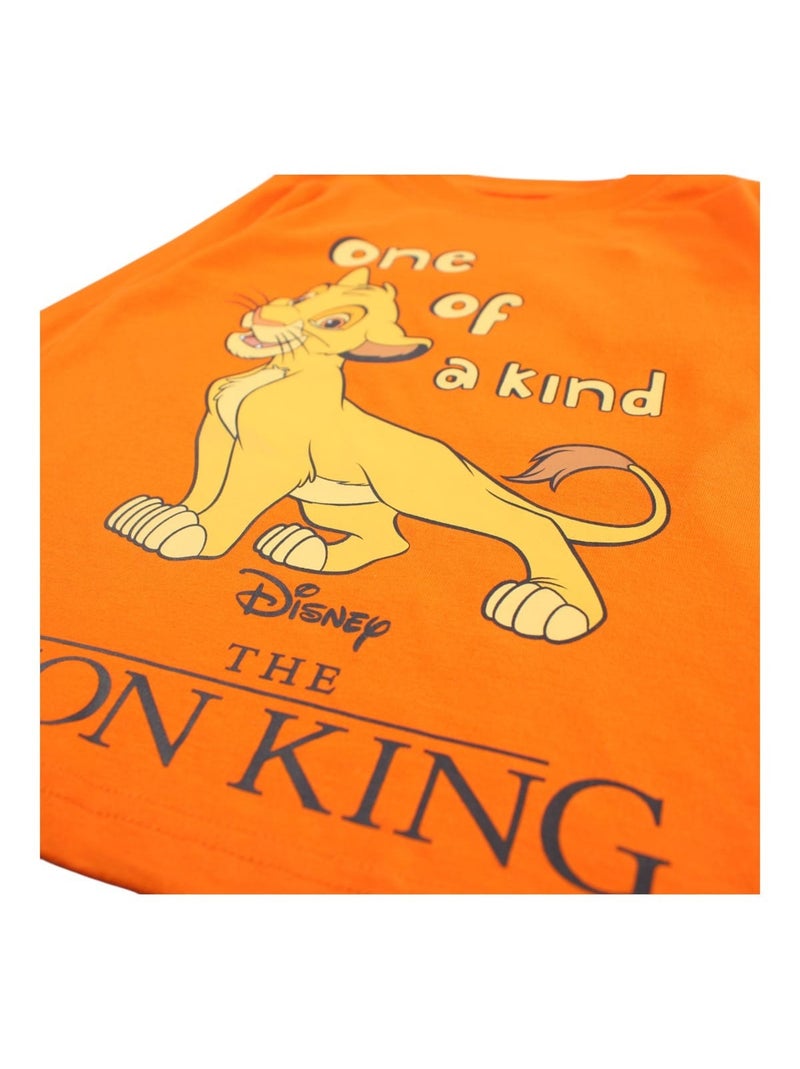 Disney - Katoenen pyjama set (top en broek) Oranje - Kiabi