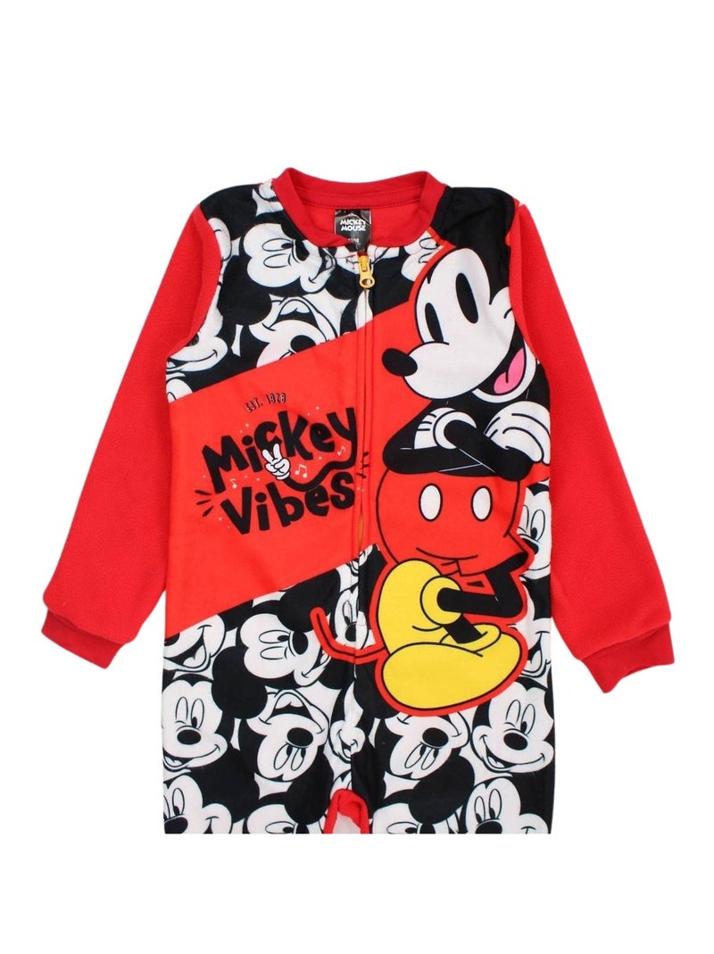 Disney - Kind pyjama overall zwart en rood Rood - Kiabi