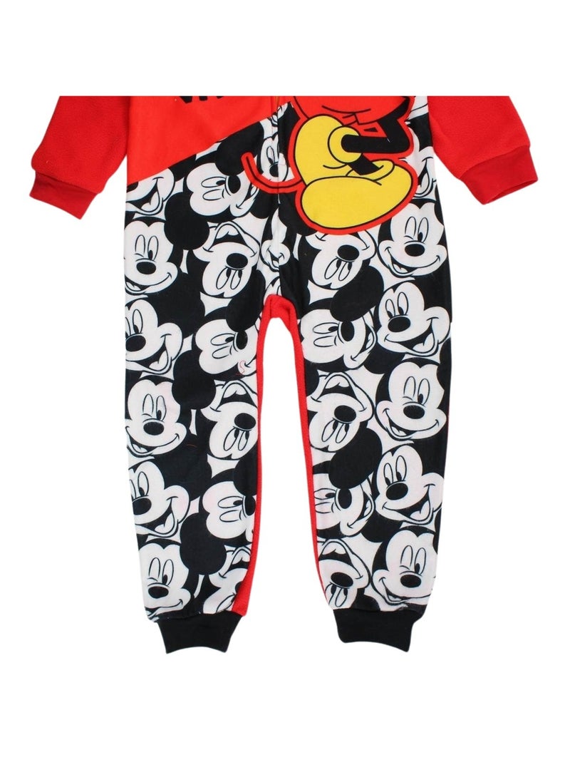 Disney - Kind pyjama overall zwart en rood Rood - Kiabi