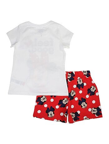Disney - Kind set T-shirt wit en rode short met stippen personage