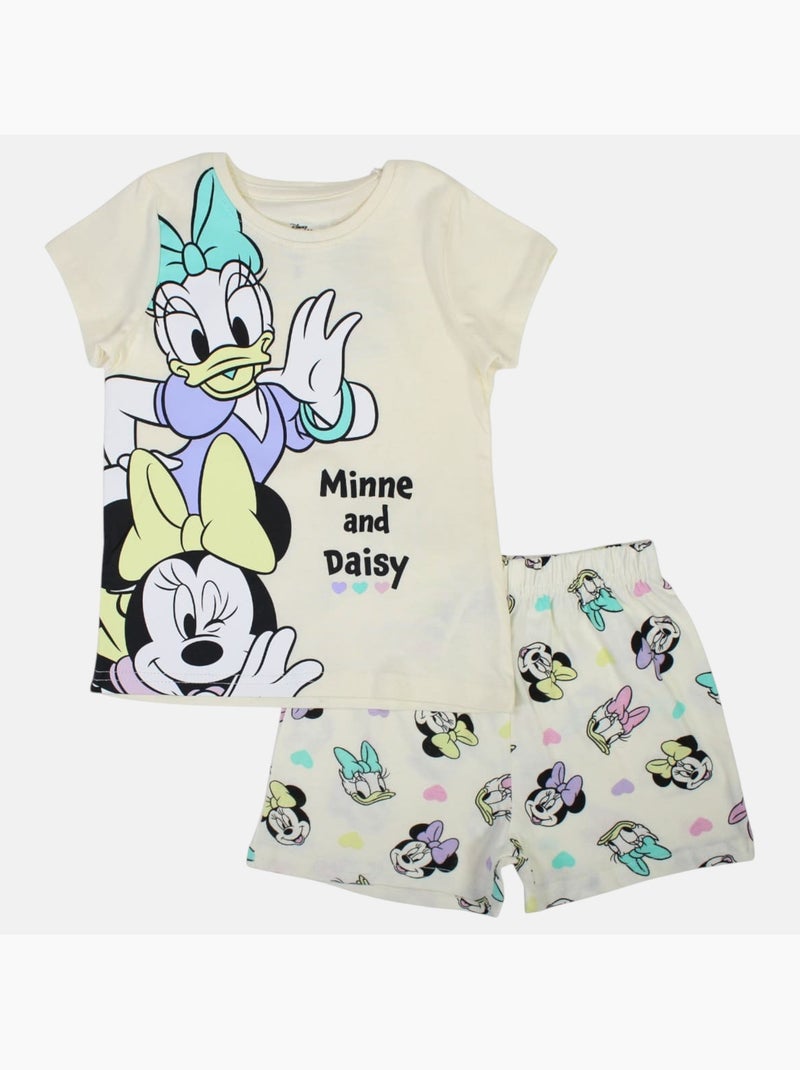 Disney - Kind set T-shirt wit en short personage Wit - Kiabi