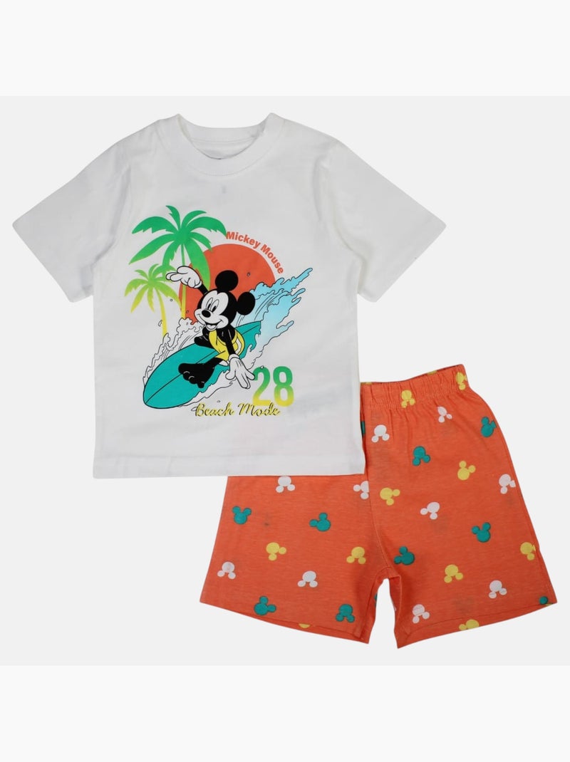 Disney - Kind set wit en oranje short Wit - Kiabi