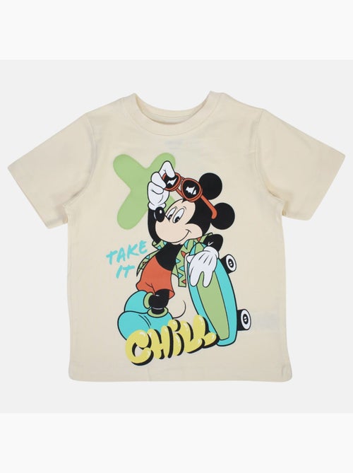 Disney - Kind T-shirt beige personage skate - Kiabi