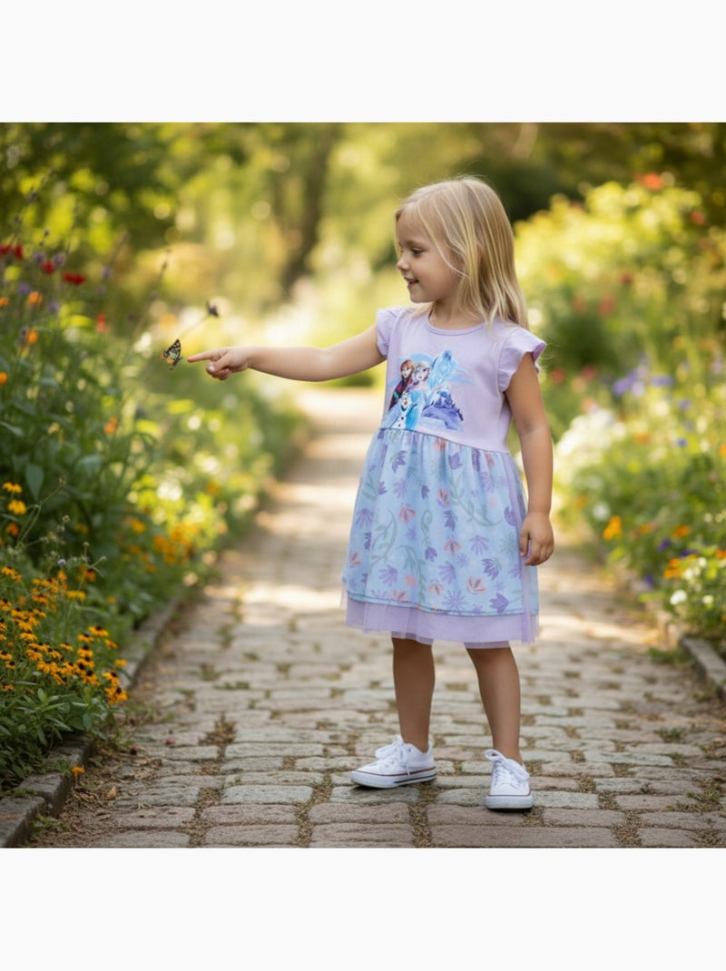 Disney - Kinder jurk met animatieprint Mauve - Kiabi