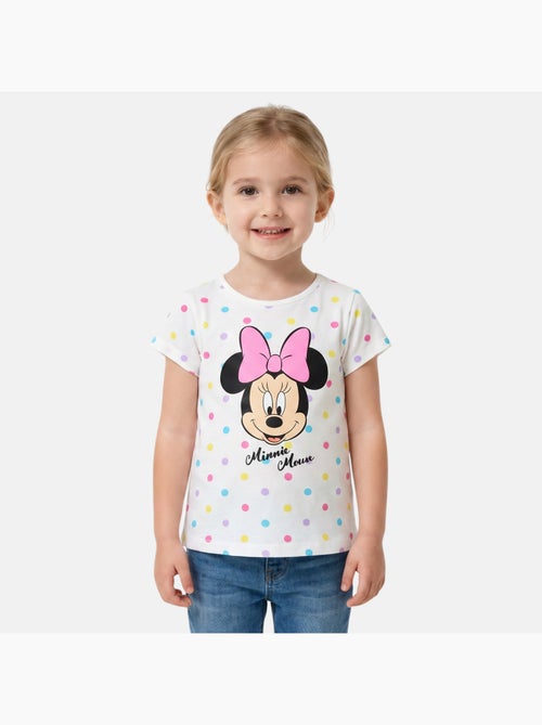 Disney - Kinder T-shirt korte mouwen wit met stippen personage - Kiabi
