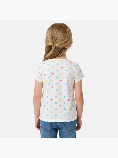 Disney - Kinder T-shirt korte mouwen wit met stippen personage - Kiabi