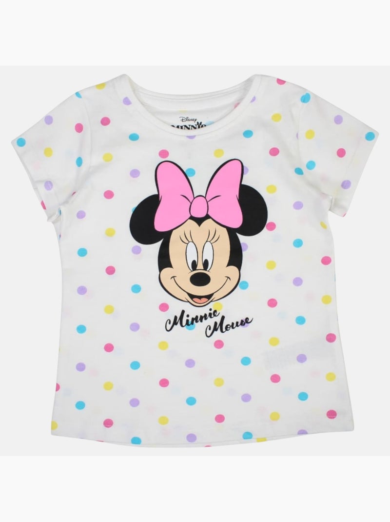Disney - Kinder T-shirt korte mouwen wit met stippen personage Wit - Kiabi