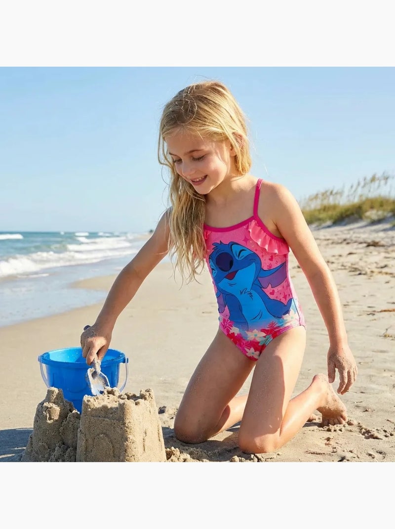 Disney - Maillot de bain 1 pièce avec jupe et imprimé Rose - Kiabi