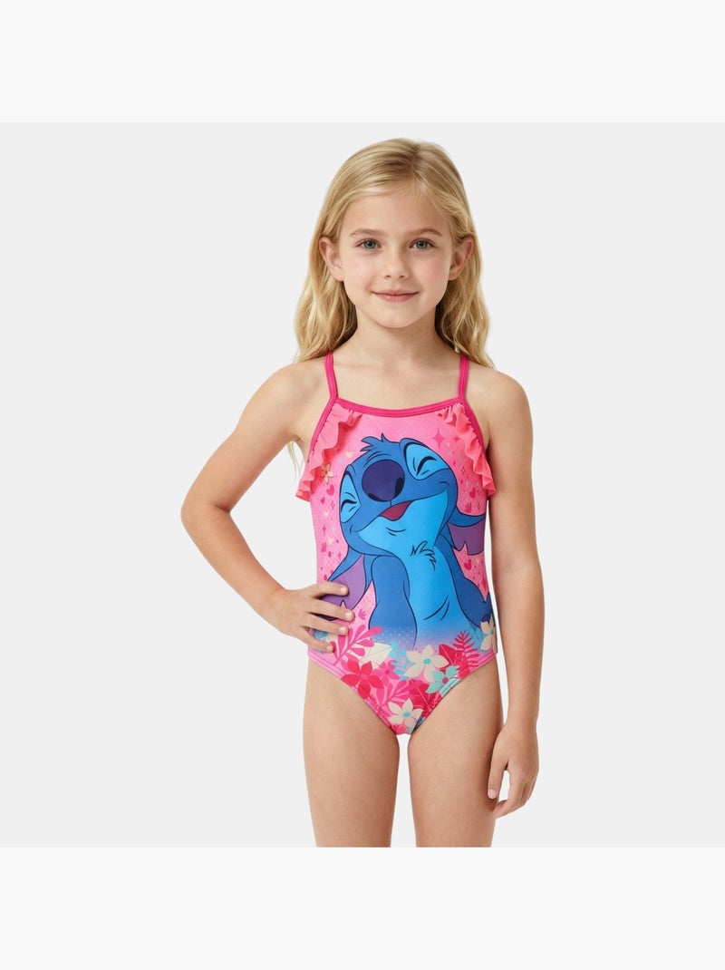 Disney - Maillot de bain 1 pièce avec jupe et imprimé Rose - Kiabi