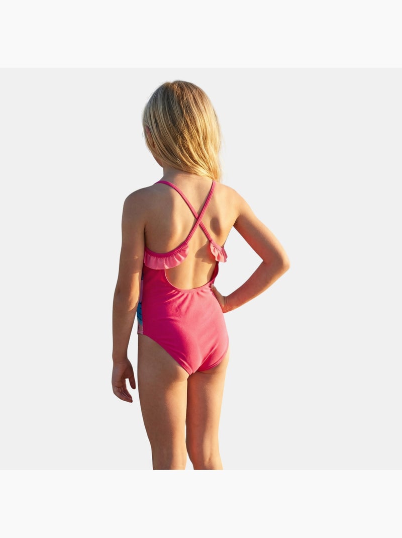 Disney - Maillot de bain 1 pièce avec jupe et imprimé Rose - Kiabi