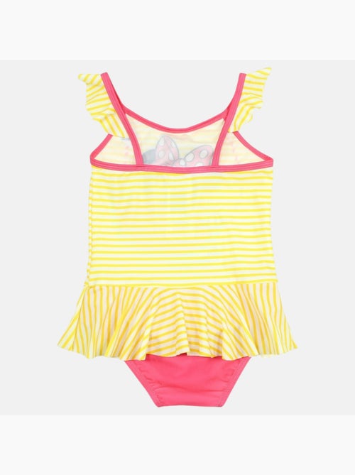 Disney - Maillot de bain bébé fille 1 pièce jaune à rayures avec volant motif personnage - Kiabi