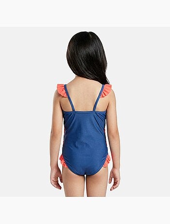 Disney - Maillot de bain fille 1 pièce bleu marine à volants motif personnage