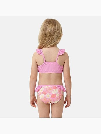 Disney - Maillot de bain fille 2 pièces rose à fleurs motif personnage