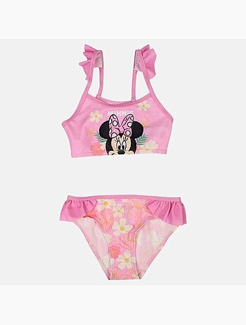 Disney - Maillot de bain fille 2 pièces rose à fleurs motif personnage