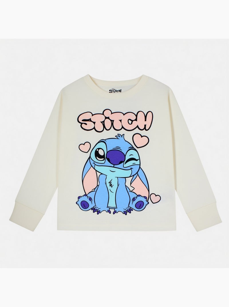 Disney - meisjespyjama stitch Wit - Kiabi