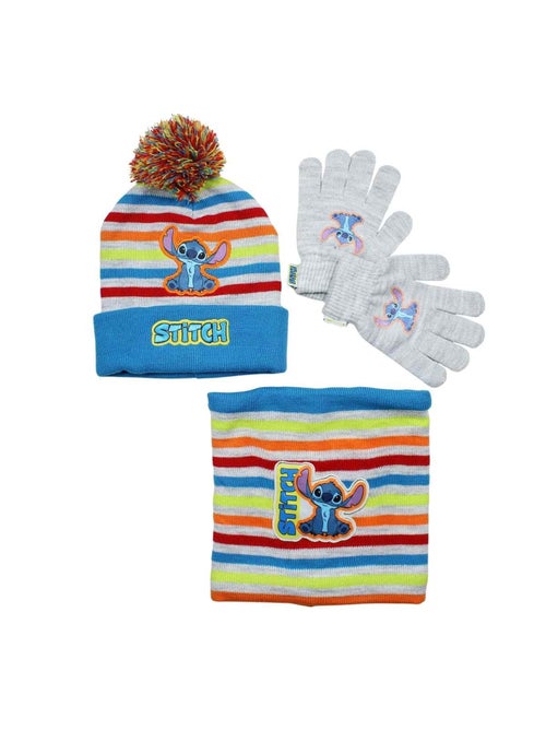 Disney - Muts met pompon, handschoenen en sjaal kleurrijk - Kiabi