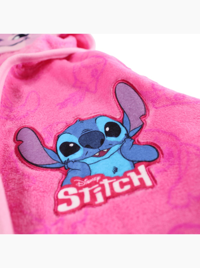 Disney - peignoir à capuche imprimé avec ceinture, capuche à oreilles Rose - Kiabi