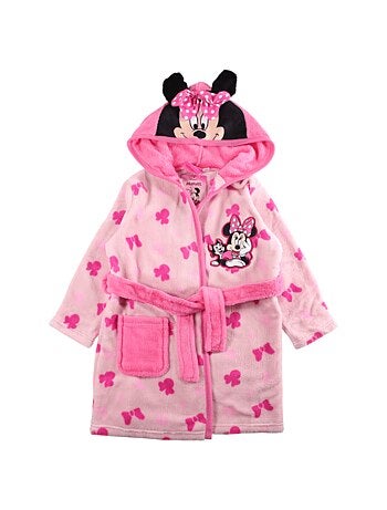 Disney - peignoir à capuche imprimé avec ceinture, capuche à oreilles