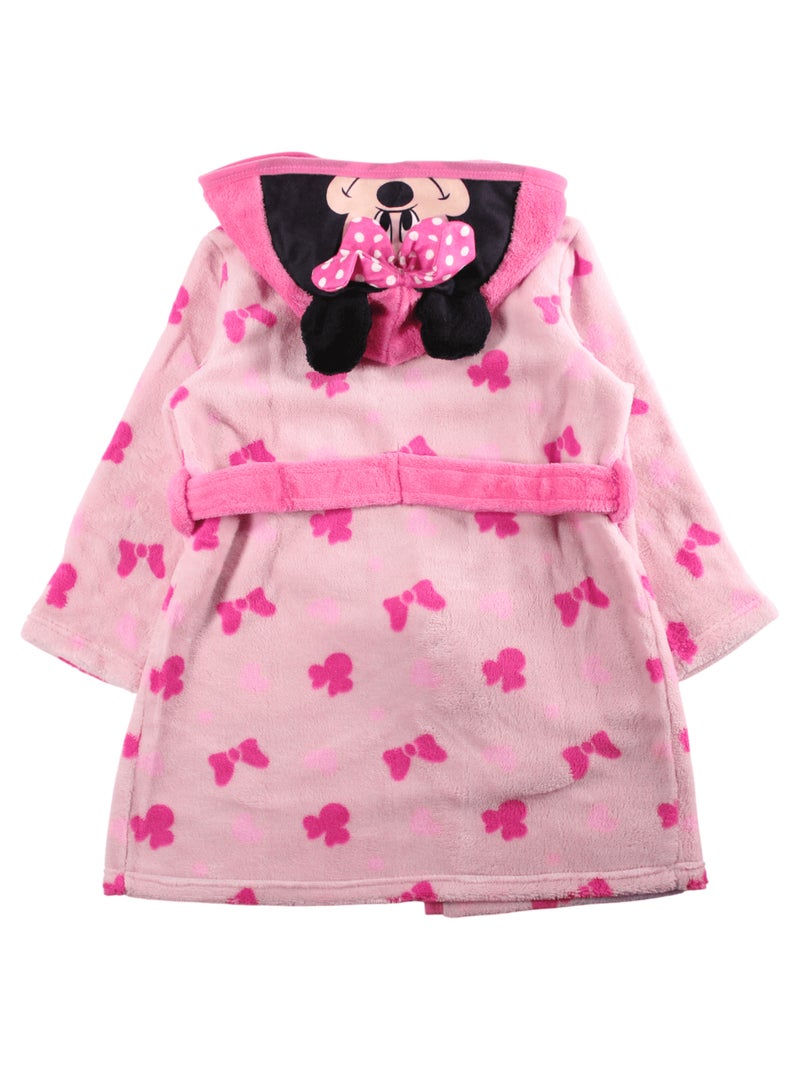 Disney - peignoir à capuche imprimé avec ceinture, capuche à oreilles Rose - Kiabi