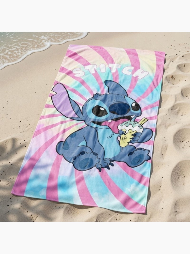 Disney - Polyester handdoek Lilo en Stitch Roze - Kiabi