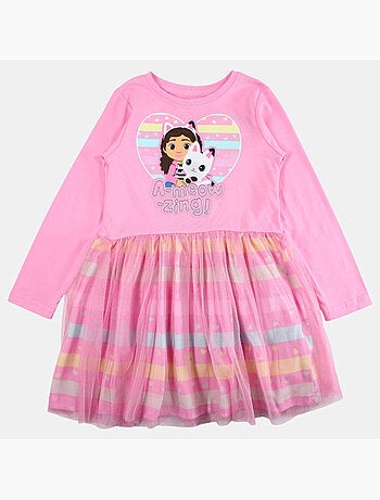 Disney - Robe fille imprimée manches longues tulle