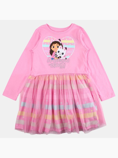 Disney - Robe fille imprimée manches longues tulle - Kiabi Disney - Robe fille imprimée manches longues tulle - Kiabi