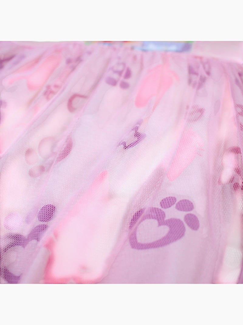 Disney - robe imprimée avec jupe en tulle, coupe décontractée, col rond et manches courtes Rose - Kiabi
