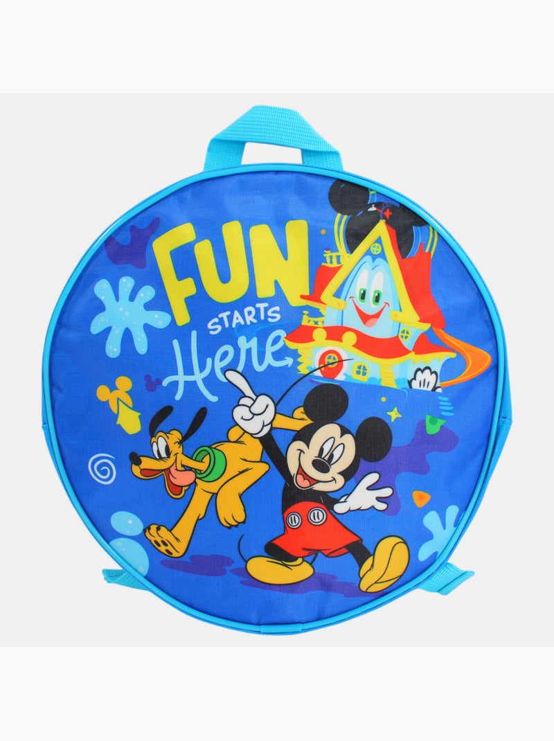 Disney - Ronde rugzak kind 27x9 cm met patroon Blauw - Kiabi